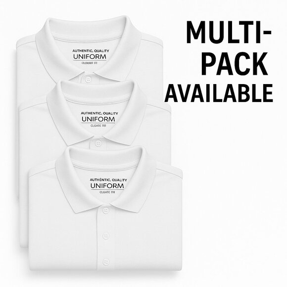 3pk Men’s Big & Tall White Long Sleeve Polo Shirts - Picture 1 of 2